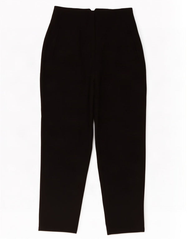Zara Womens High Waist Tapered Cropped Trousers Medium W28 L26 Black