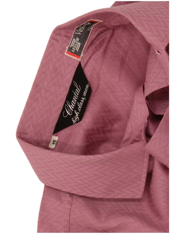 Vintage Mens Slim Shirt Size 38 15 Medium Pink Geometric