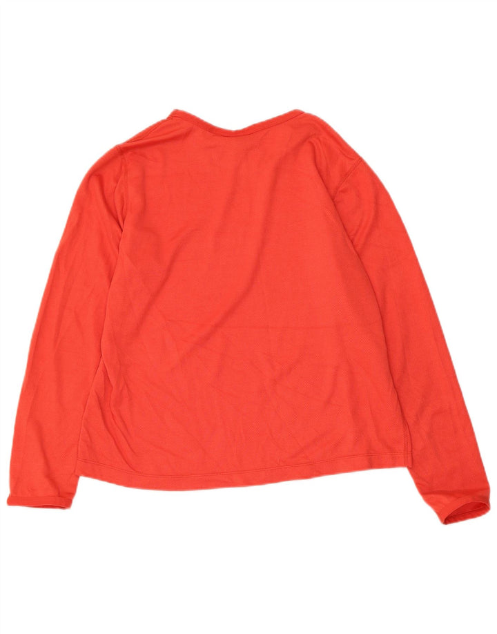 NIKE Womens Crop Top Long Sleeve US 8/10 Medium Red Polyester