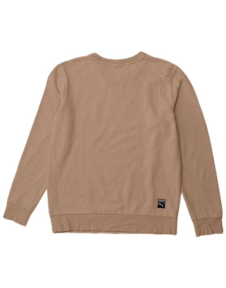 PUMA Mens Graphic Sweatshirt Jumper Medium Beige Cotton