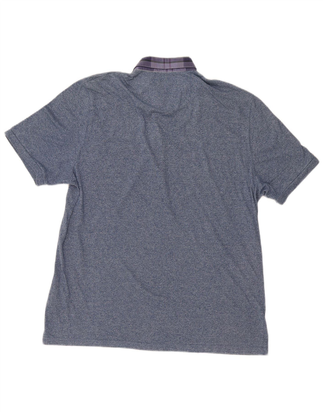 Ted Baker Mens Polo Shirt Size 6 2XL Blue Flecked Cotton