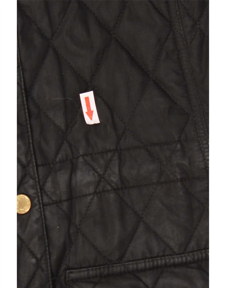 Damska pikowana kurtka parka z kapturem Barbour UK 12, średnia czarna