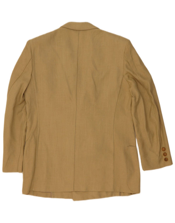 Jaqueta blazer masculina vintage com peito duplo UK 44 2XL bege