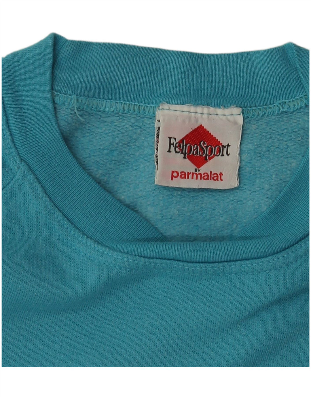 Vintage Womens Graphic Sweatshirt Jumper UK 14 Medium Blue Cotton
