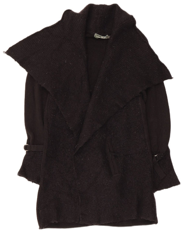 MINT VELVET Ženski dugačak otvoreni kardigan pulover UK 10 Mali crni akril