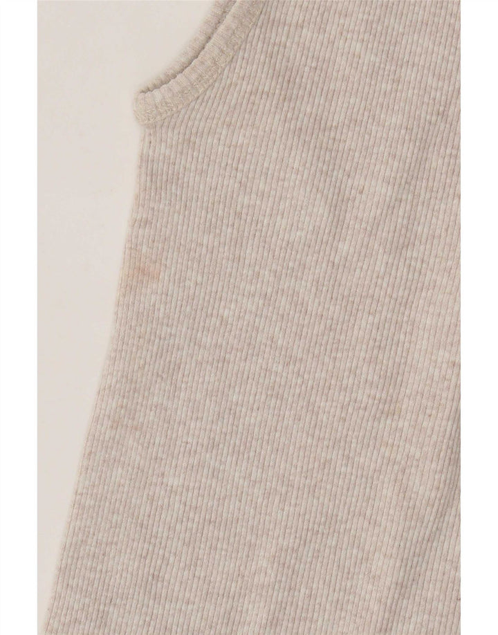 Levi's Womens Vest Top UK 14 Large Beige Flecked Cotton