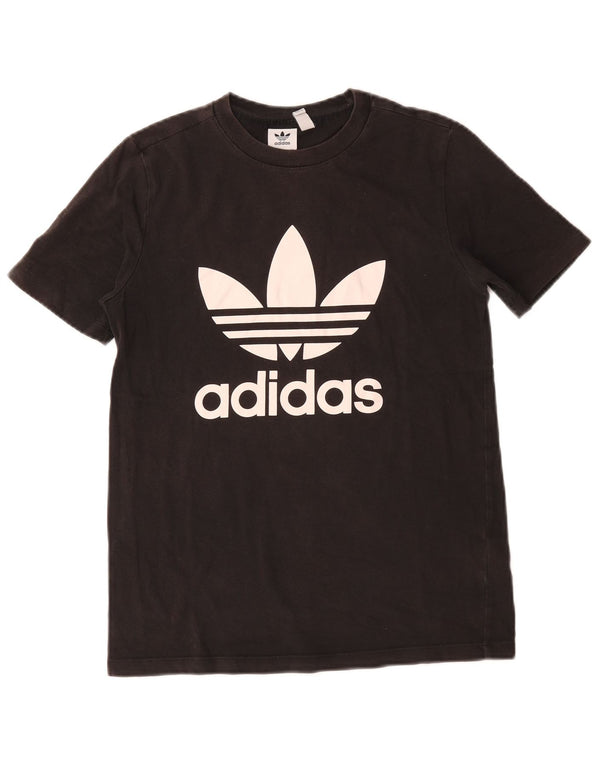 Женская футболка с рисунком Adidas Top UK 10, маленькая, черный хлопок