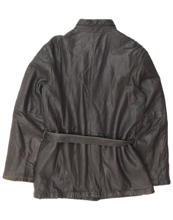Vintage Mens Leather Jacket IT 50 Large Black Leather