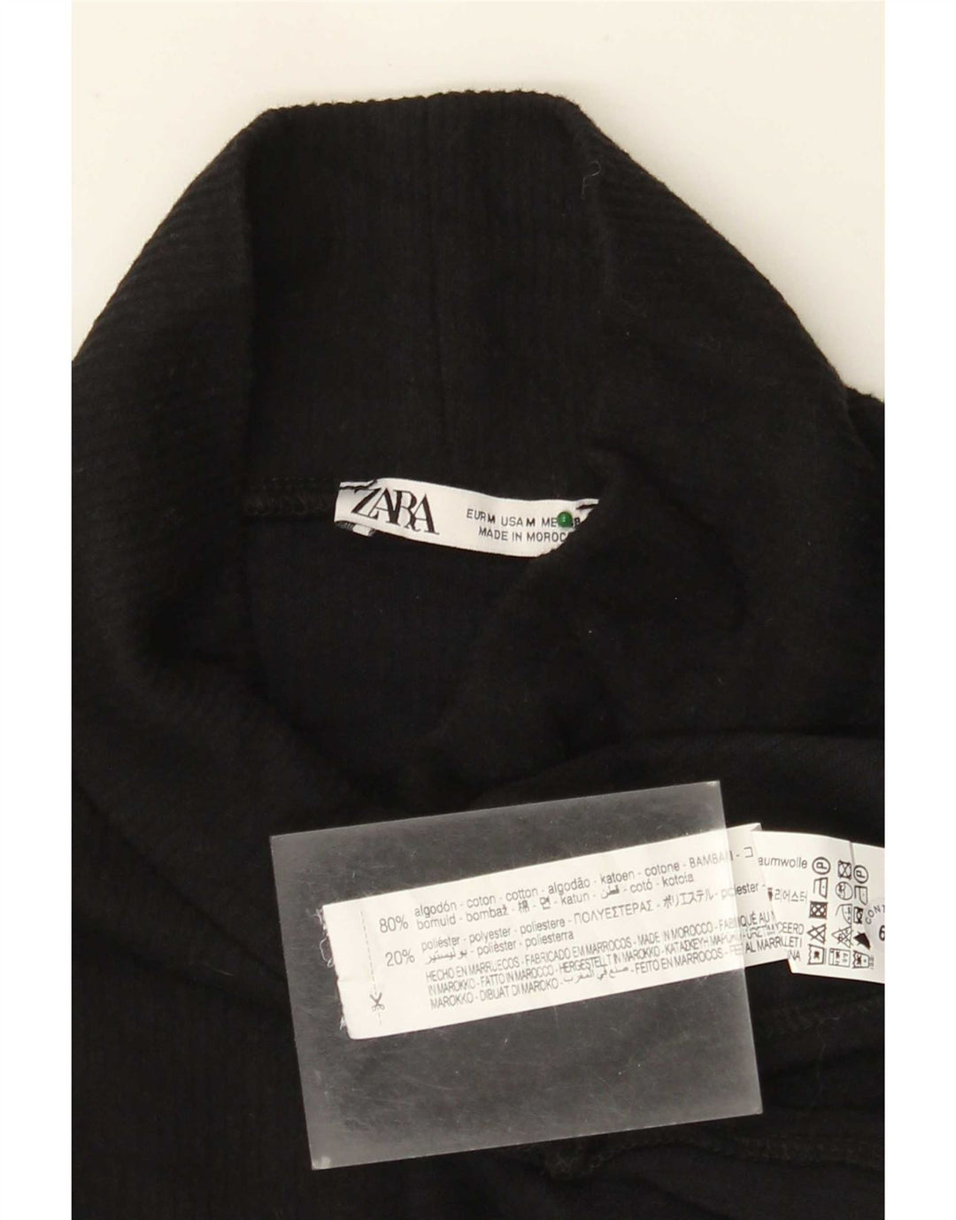 Zara Womens Oversized Top Long Sleeve UK 14 Medium Black Cotton