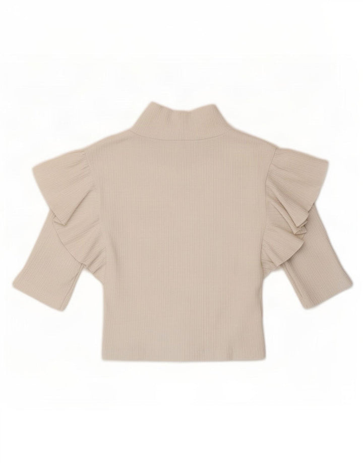 Zara Mujer Crop Top UK 8 Small Blanco