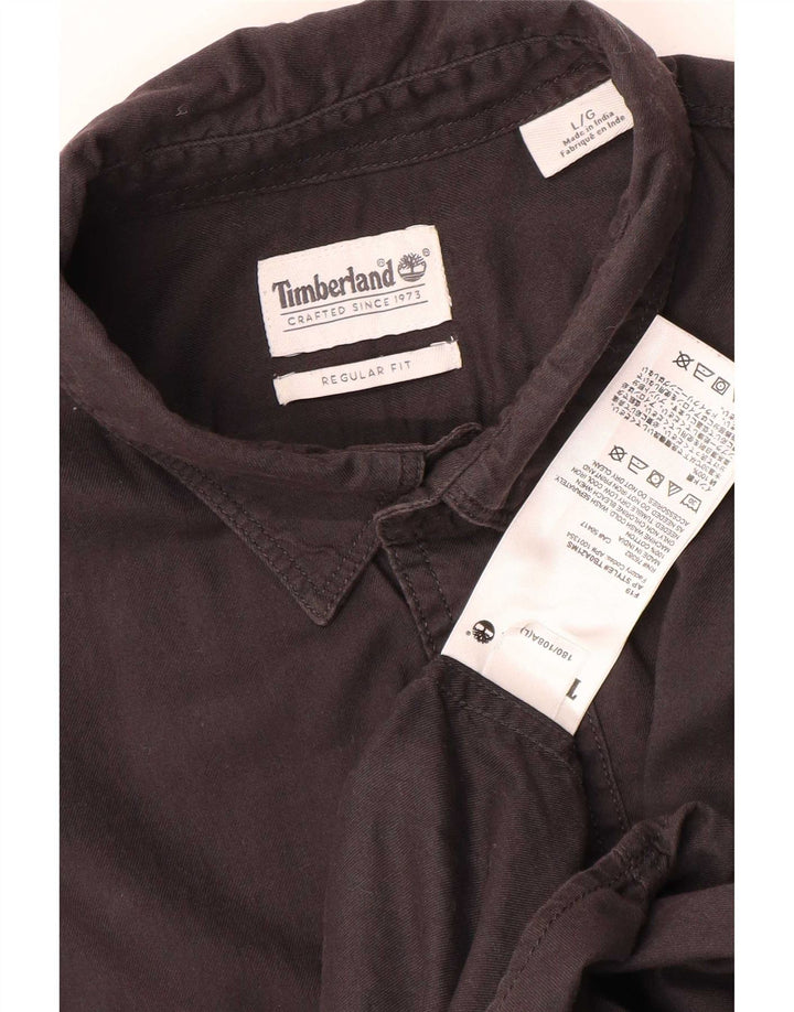 Camicia Timberland da uomo vestibilità regolare grande cotone grigio