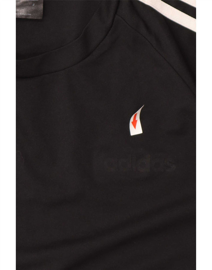 Adidas Mens Climalite T-Shirt Top Medium Black Polyester Sports