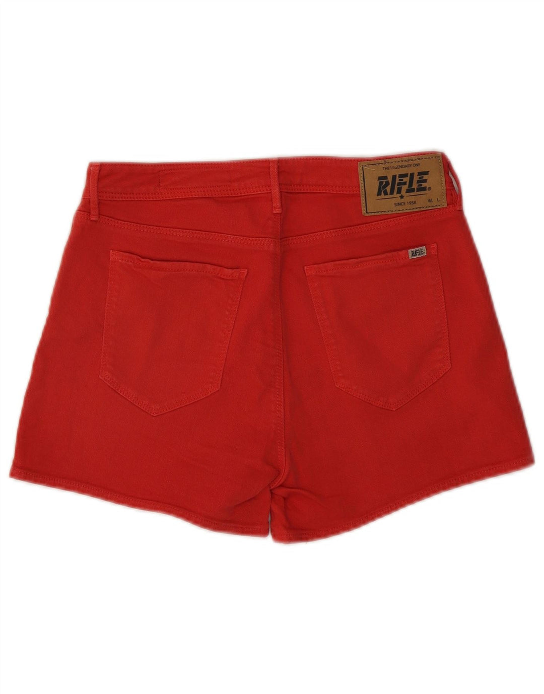 Pantalones cortos de mezclilla para mujer Rifle W28 Algodón rojo medio