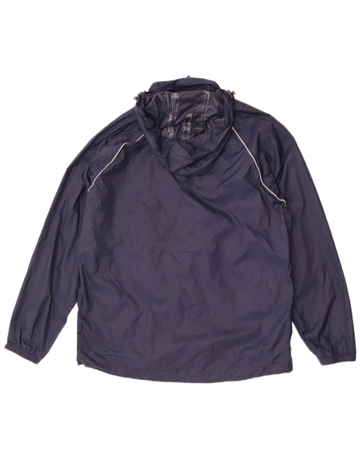 Mountain Warehouse Mens Hooded Rain Jacket UK 38 Medium Navy Blue Nylon