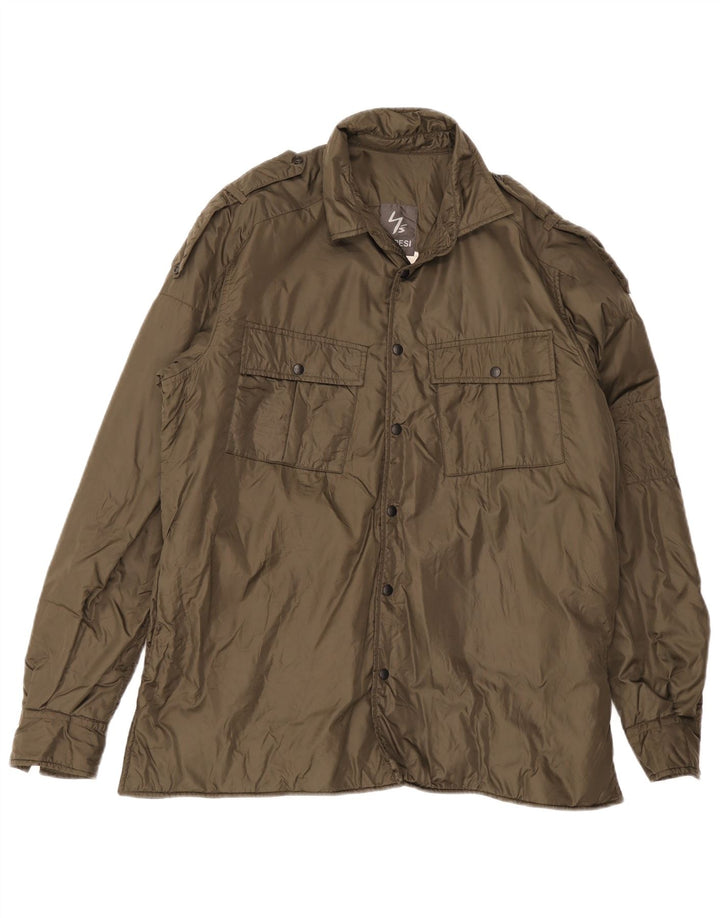 Aspesi Mens Military Jacket UK 38 Medium Khaki Nylon