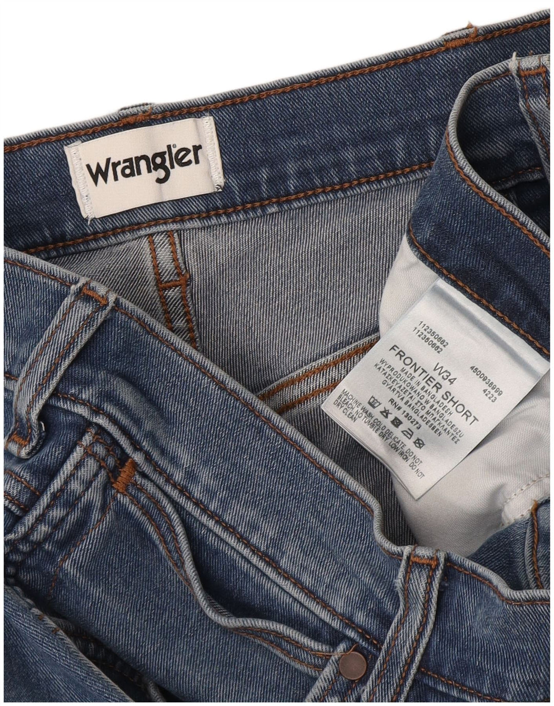Wrangler Mens Denim Shorts W34 Large  Blue Cotton