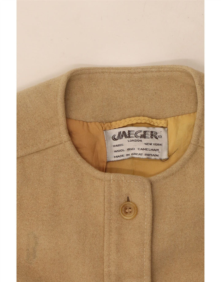 JAEGER Womens Utility Gilet UK 10 Small Beige Uld