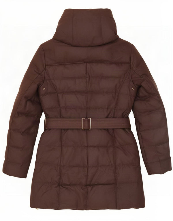 Zara ženski podstavljeni kaput s kapuljačom UK 14 Large Brown