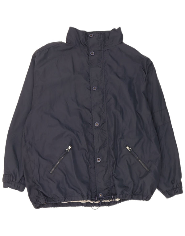 Hanes Chaqueta impermeable estampada holgada para hombre UK 42 XL Azul marino