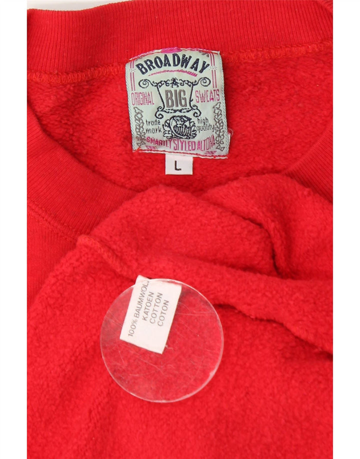Broadway Sweat-shirt pour homme en coton rouge Taille L
