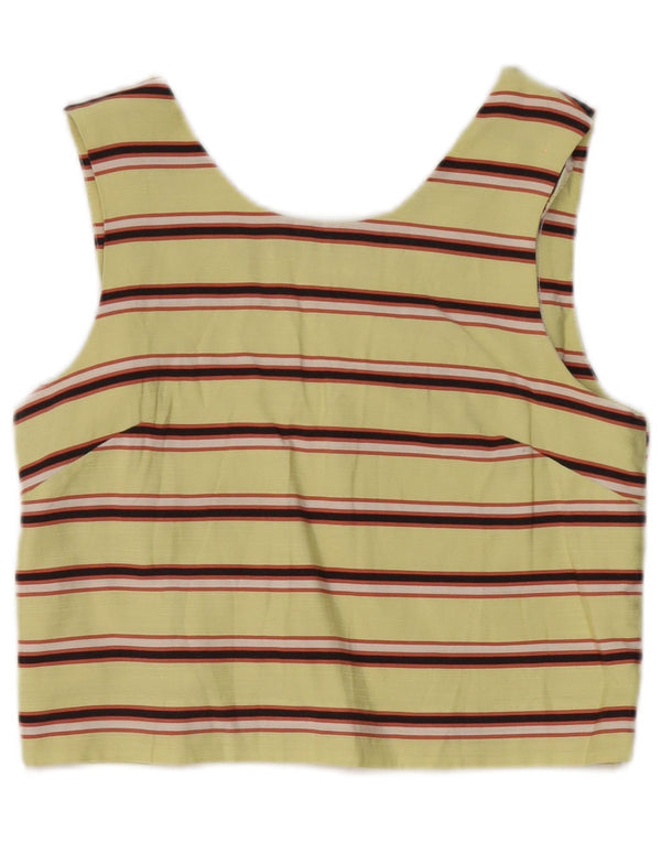 Top corto senza maniche da donna Maison Scotch UK 10 piccolo a righe gialle