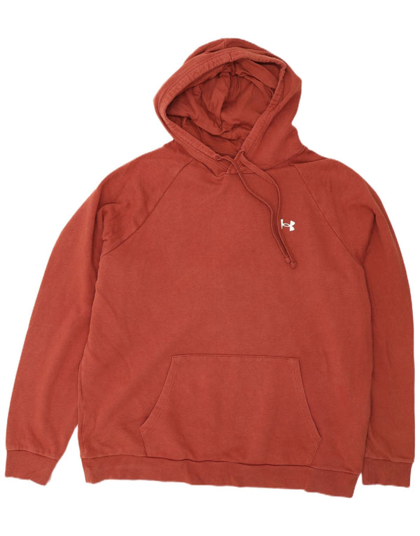 Under Armour Mens Cold Gear Loose Fit Hoodie Jumper 2XL Brown Cotton