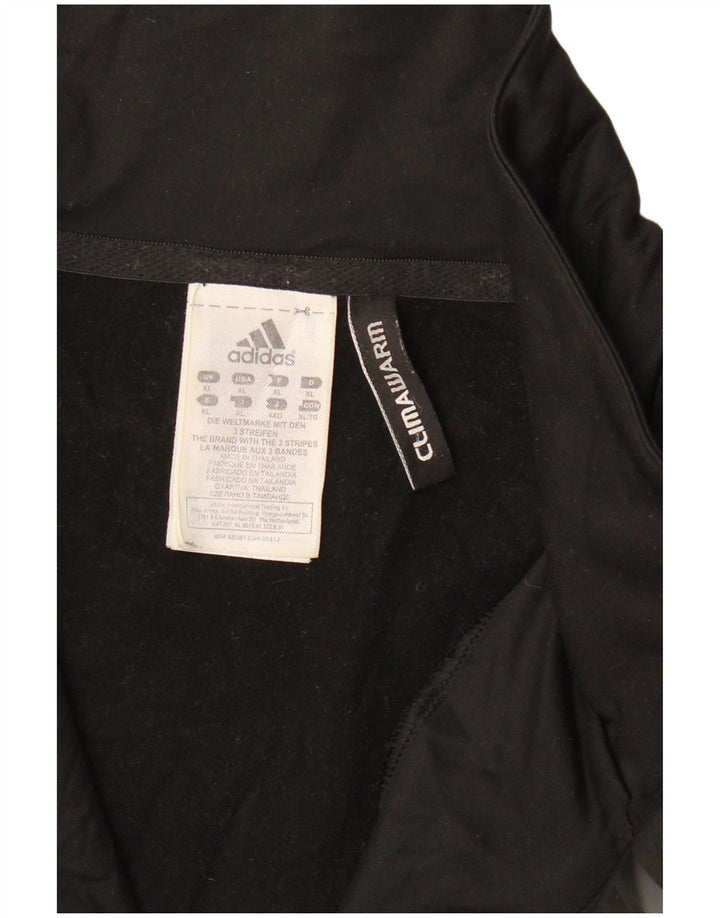 ADIDAS Mens Climawarm Zip Neck Sweatshirt Jumper XL Black Polyester
