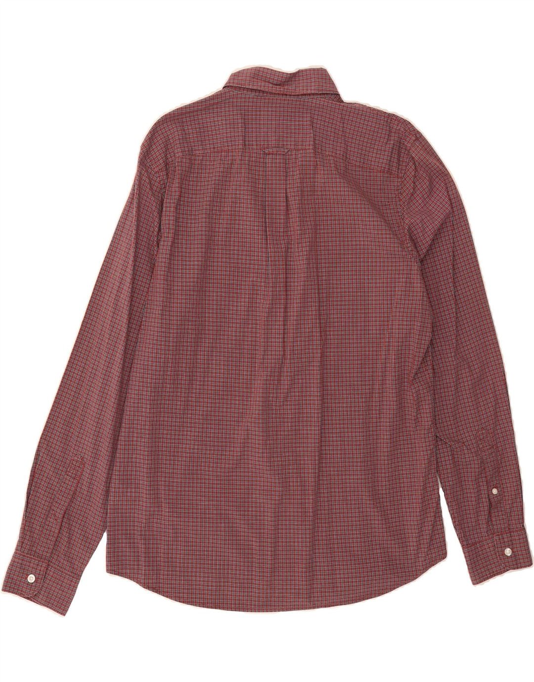 TIMBERLAND Mens Slim Fit Shirt Large Maroon Check Cotton Vintage Timberland and Second-Hand Timberland from Messina Hembry 