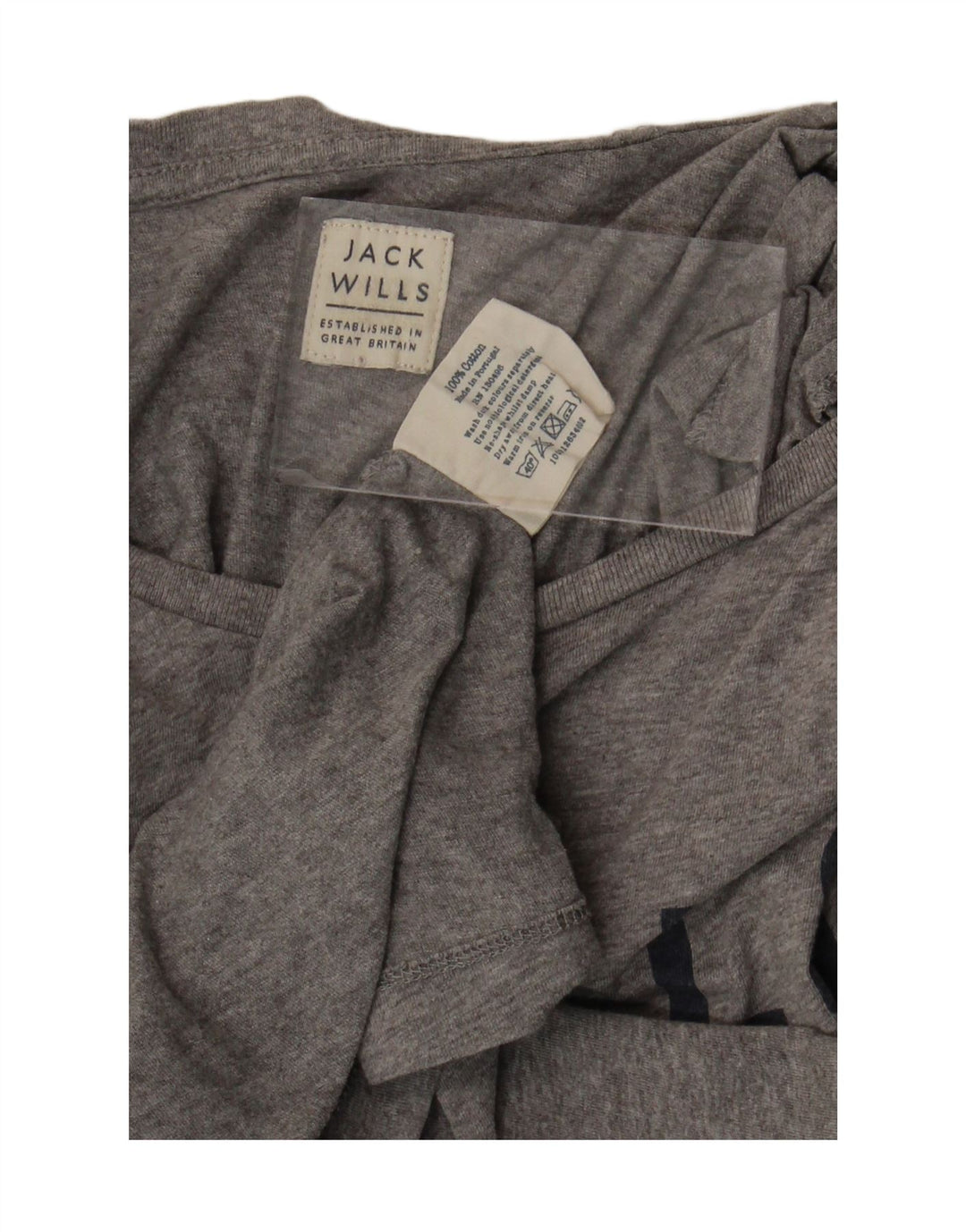 JACK WILLS Mens Graphic T-Shirt Top Small Grey Cotton