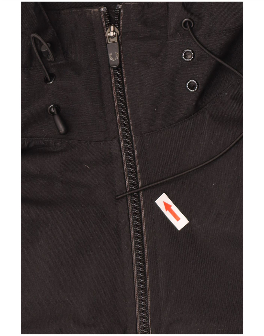 Fred Perry Womens Hooded Oversized Rain Jacket UK 16 Large Black Nylon