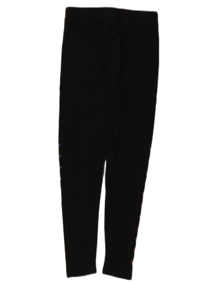 Adidas Womens Graphic Leggings UK 12 Medium  Black Cotton