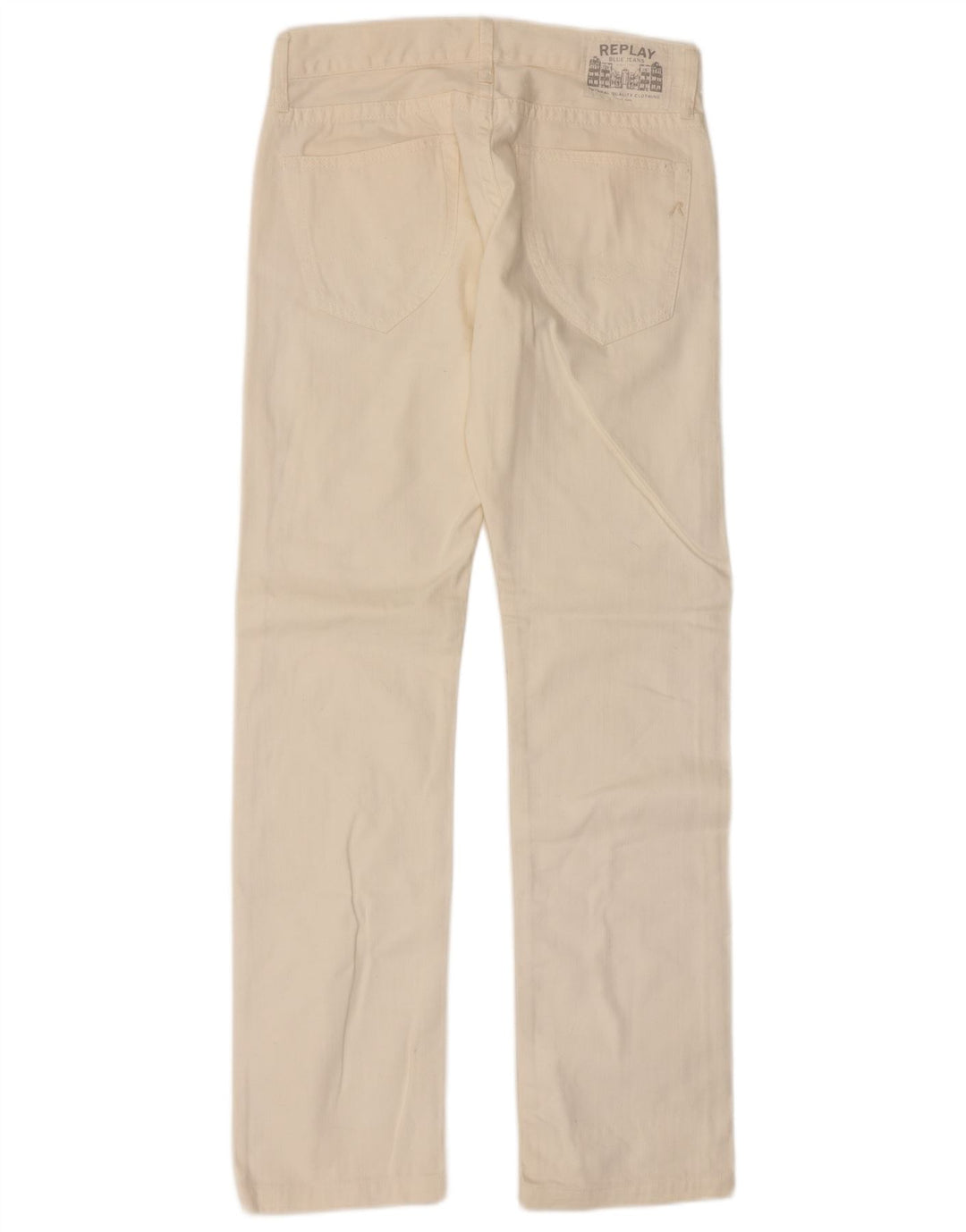 Replay Mens Straight Jeans W30 L34 Beige Cotton