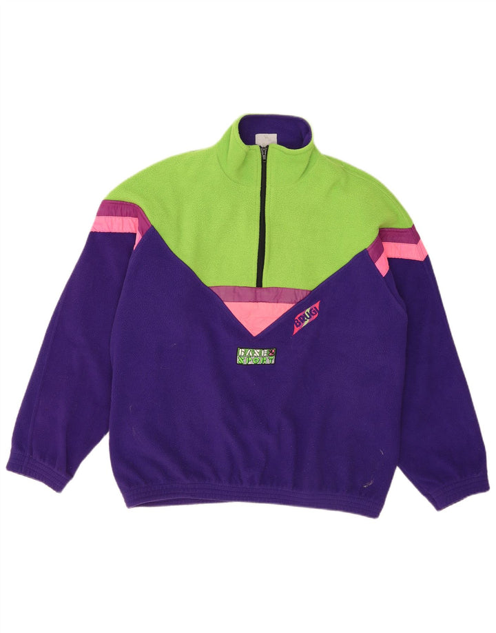 Brugi Ανδρικό φερμουάρ με λαιμόκοψη Fleece Jumper Medium Purple Colourblock Πολυεστέρας