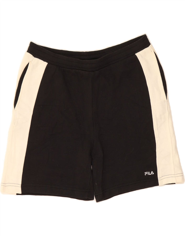 FILA Mens Sport Shorts Medium  Black Colourblock Cotton Vintage Fila and Second-Hand Fila from Messina Hembry 