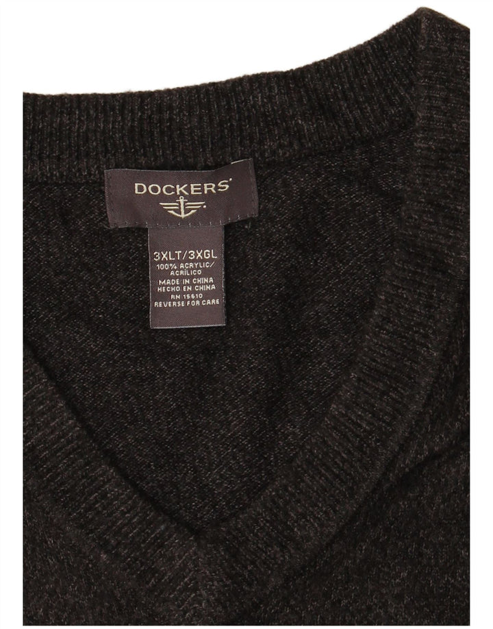 DOCKERS Mens Vest Tank Top 3XL Grey Acrylic