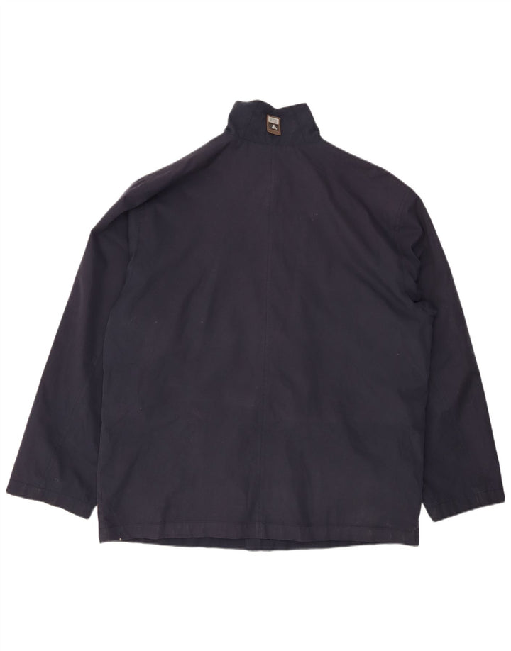 BUSH Mens Bomber Jacket UK 42 XL Navy Blue Polyester