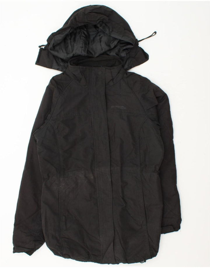 MOUNTAIN WAREHOUSE Womens Hooded Windbreaker Coat UK 12 Medium Black Vintage Mountain Warehouse and Second-Hand Mountain Warehouse from Messina Hembry 
