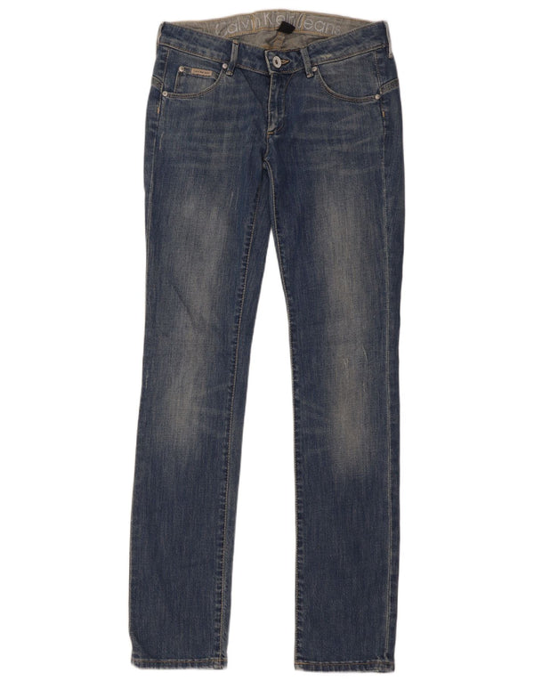 Calvin Klein Womens Slim Jeans W29 L34 Blue Cotton