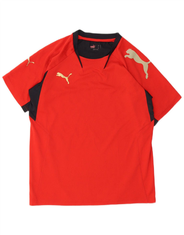 T-shirt grafica da uomo Puma Top Small rosso color block