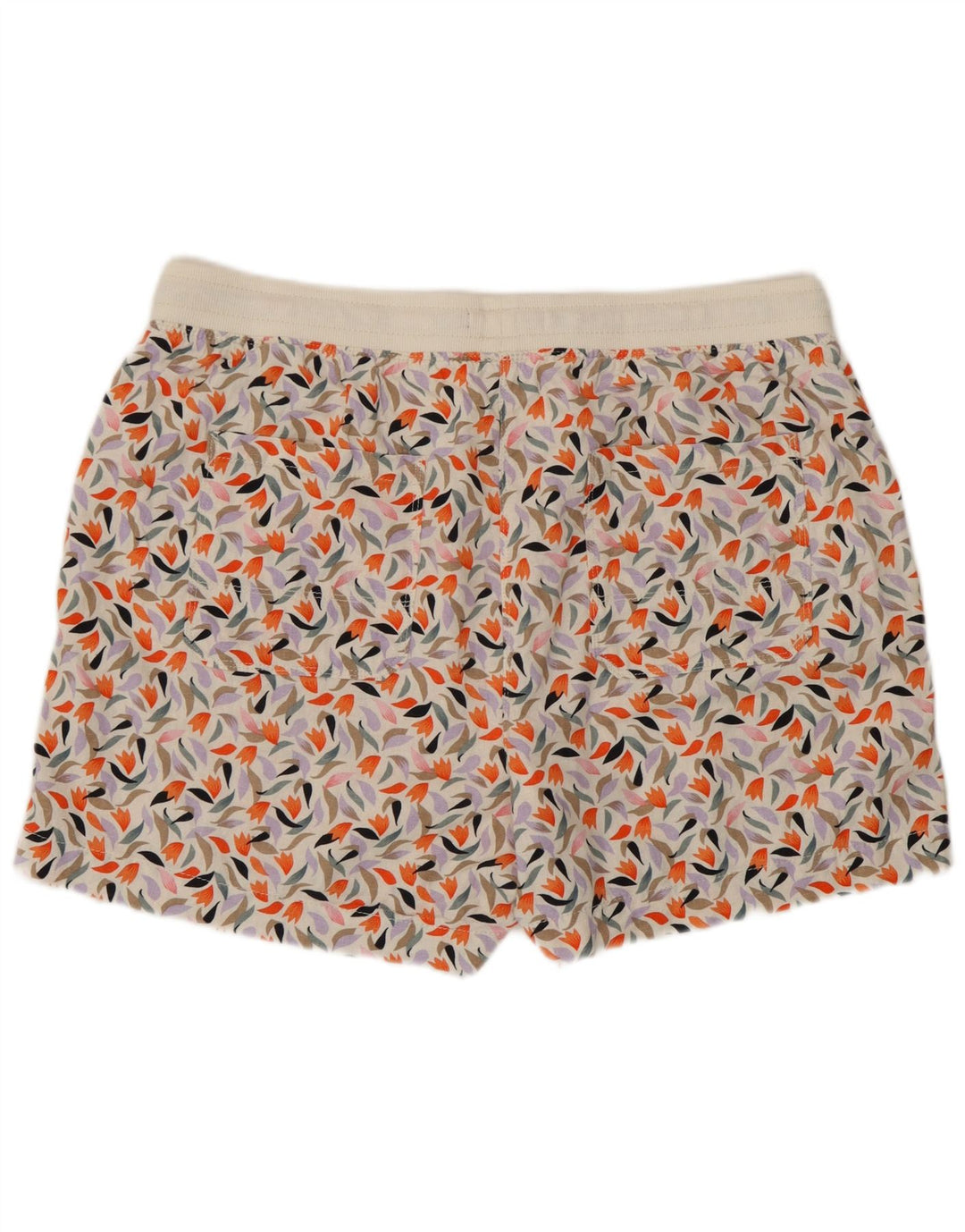 Marks & Spencer Womens Shorts UK 16 Large Multicoloured Floral Linen
