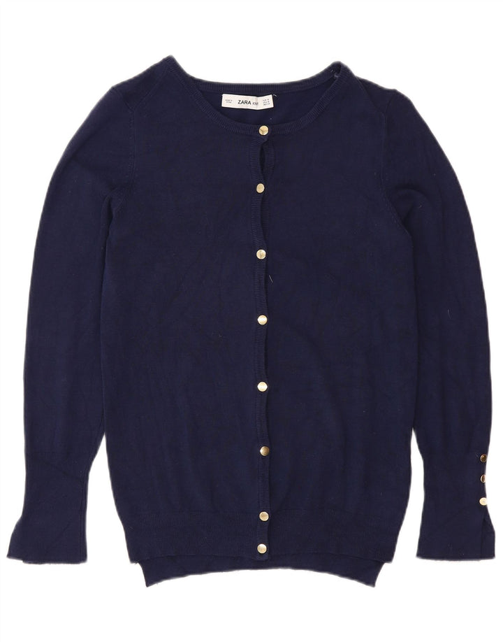 Zara Dame Cardigan Sweater UK 12 Medium Navy Blue