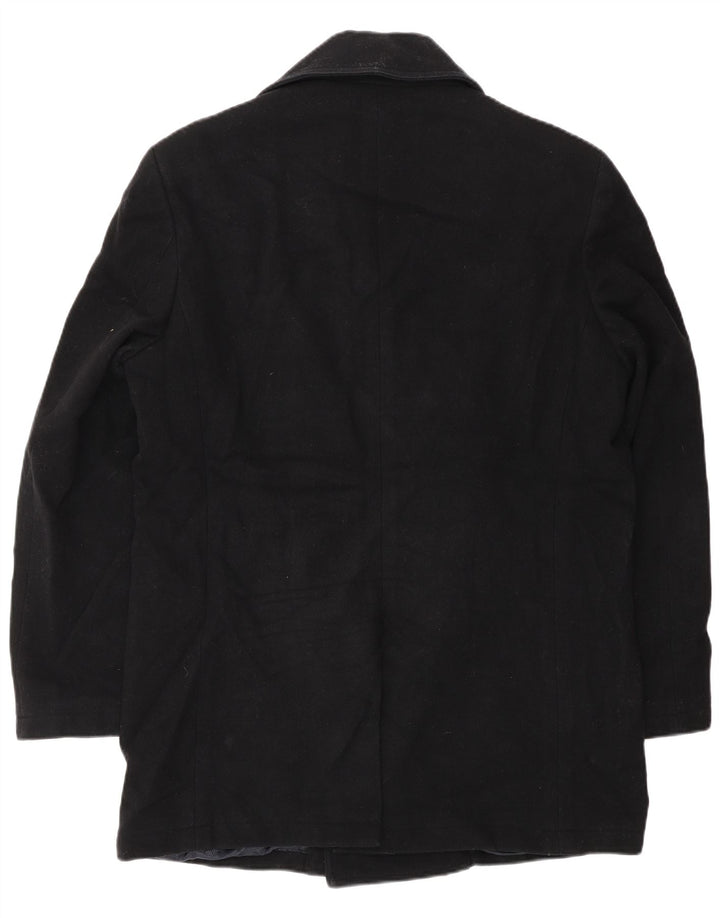 Brooks Brothers Mens Pea Coat UK 38 Medium Black Wool