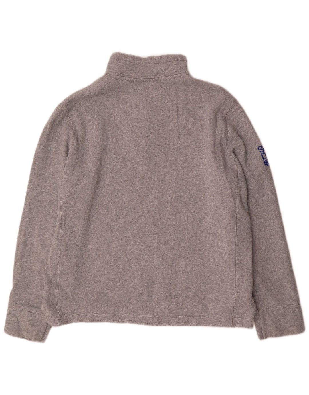 SUPERDRY Mens Graphic Button Neck Sweatshirt Jumper 2XL Grey Flecked