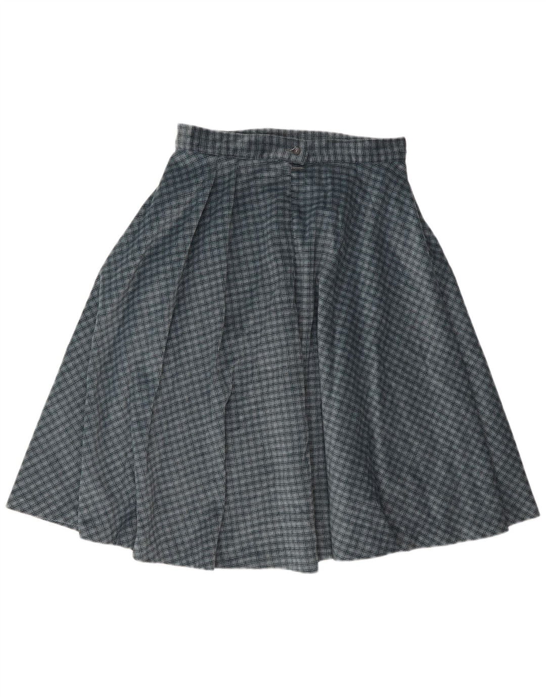 Gonna a ruota vintage da donna W30 a quadri blu medio