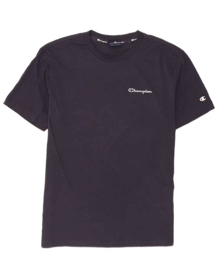 Champion Mens T-Shirt Top Small Navy Blue Cotton