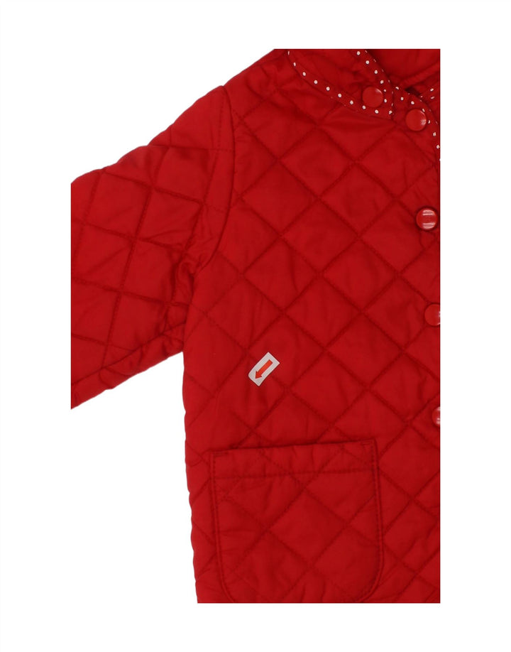 BENETTON Baby Girls Hooded Quilted Jacket 18-24 Months Red Polyamide Vintage Benetton and Second-Hand Benetton from Messina Hembry 