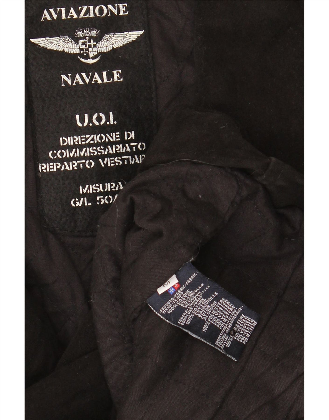 Aviazione Navale Mens Pea Coat UK 38 Medium Black Cotton