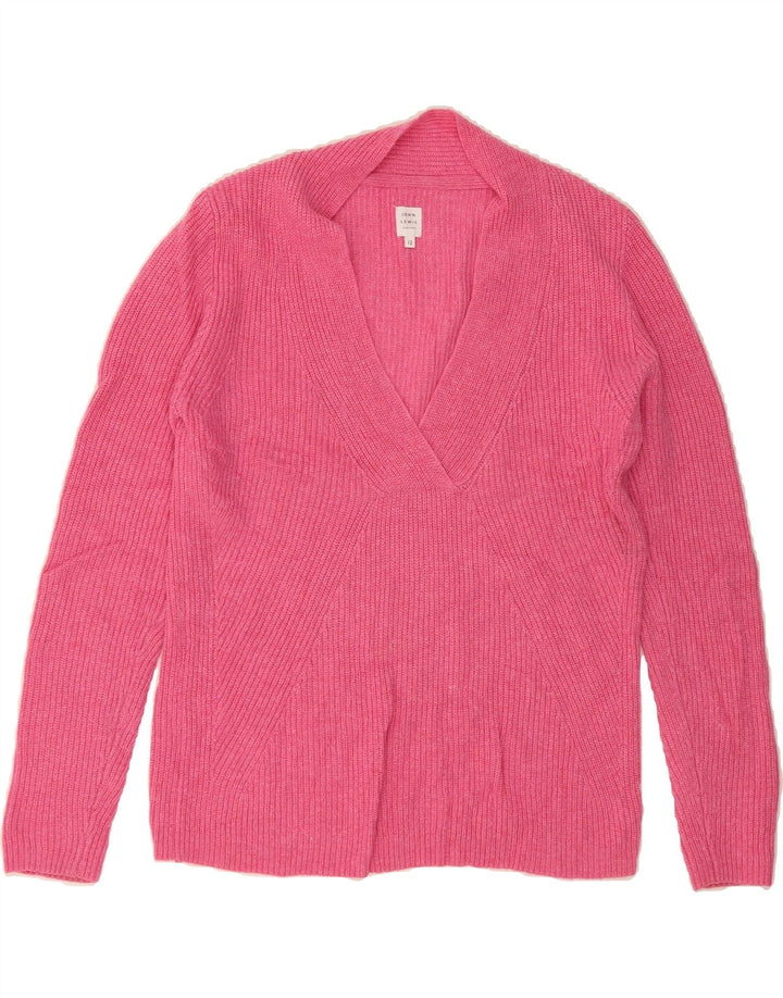 JOHN LEWIS Womens V-Neck Jumper Sweater UK 12 Medium Pink Nylon Vintage John Lewis and Second-Hand John Lewis from Messina Hembry 
