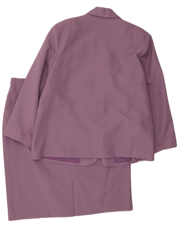 vintage Womens 2 Button Piece Jupe Ensemble UK 22 3XL W42 Violet Polyester