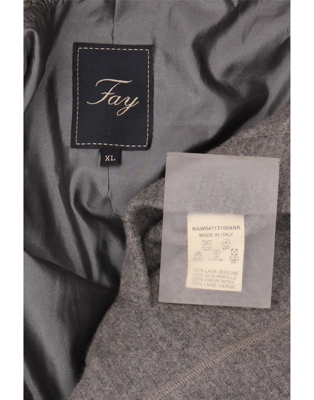 Cappotto da donna Fay UK 18 XL grigio lana vergine